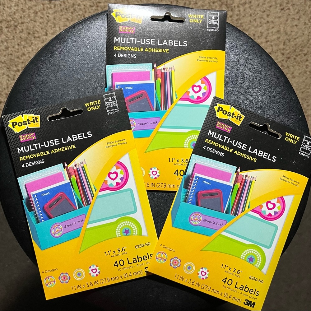 Post-it Multi-Use Labels Packs (3)